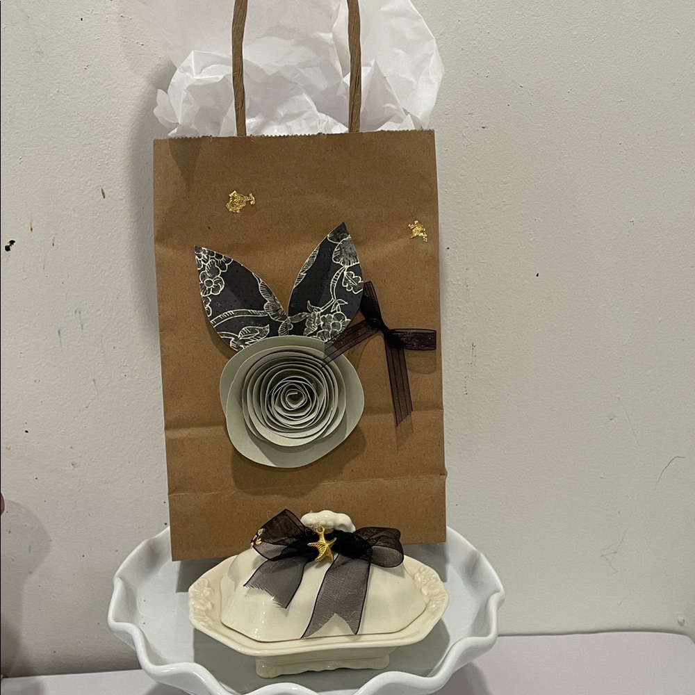 Vintage  match holder & gift bag